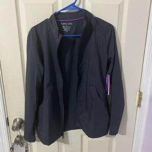 Healing hands Gray pewter zip scrubs jacket